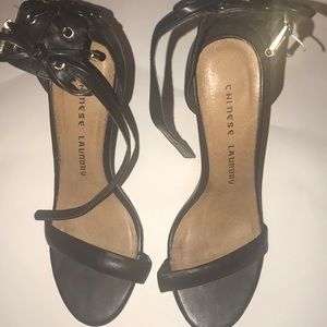 Black heels with detailing